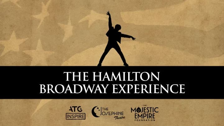 Young performers on stage at the Hamilton Broadway Experience
